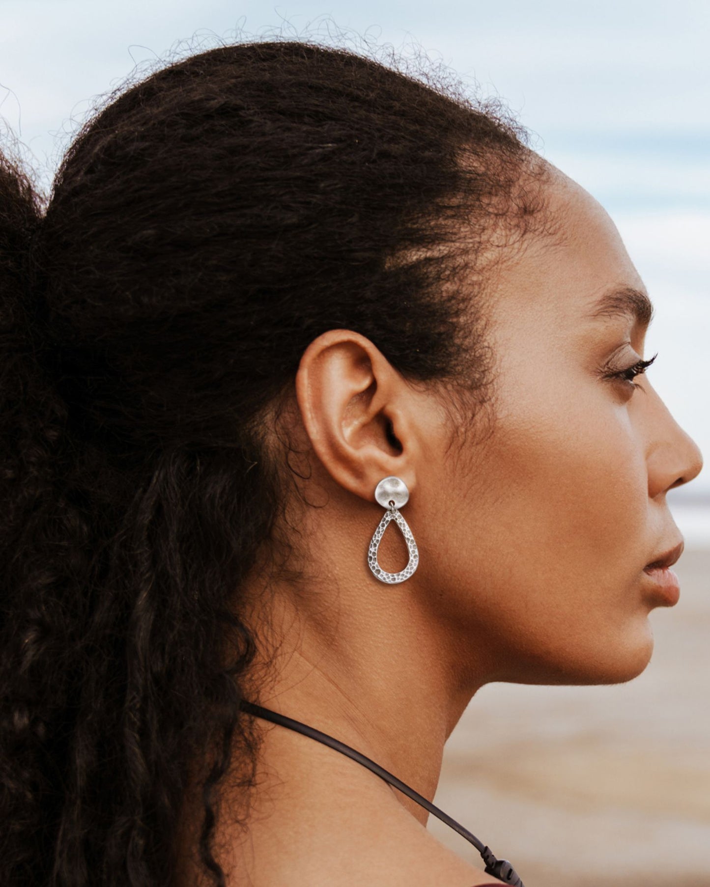 Hallie Teardrop Hammered Earrings