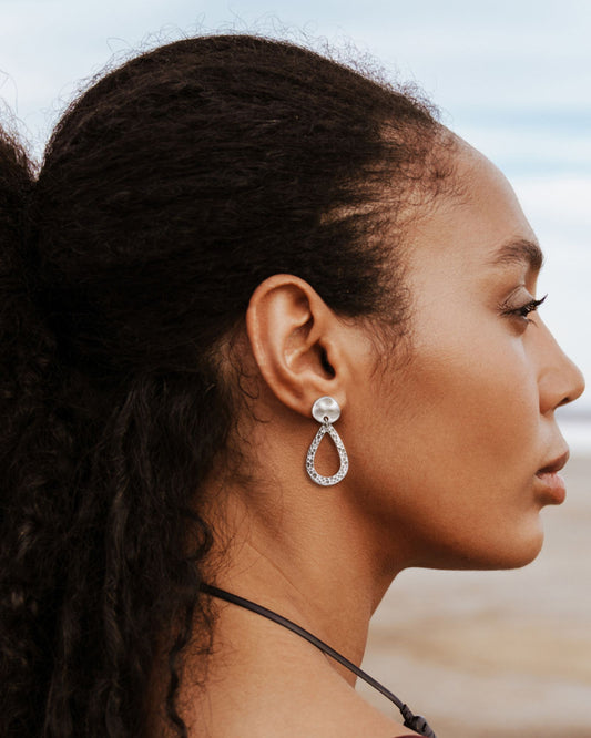 Hallie Teardrop Hammered Earrings