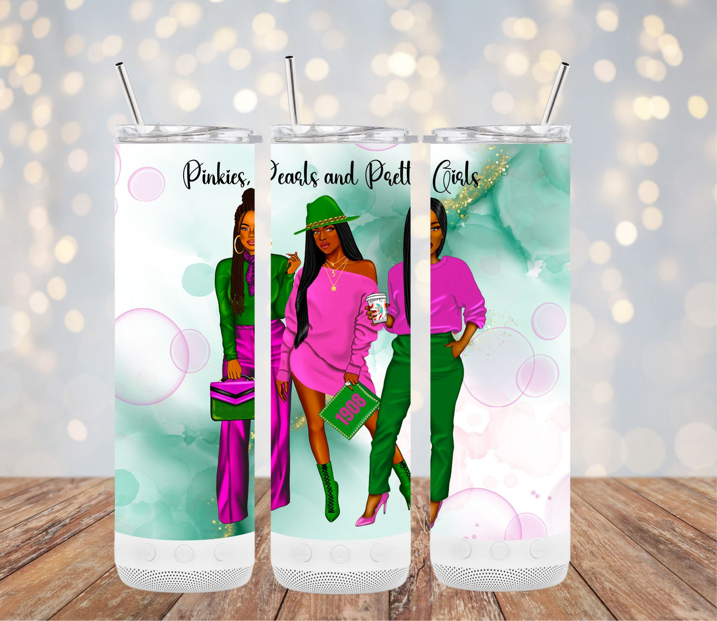 Pinkies, Pearls and Pretty Girls - 20oz Custom Tumbler