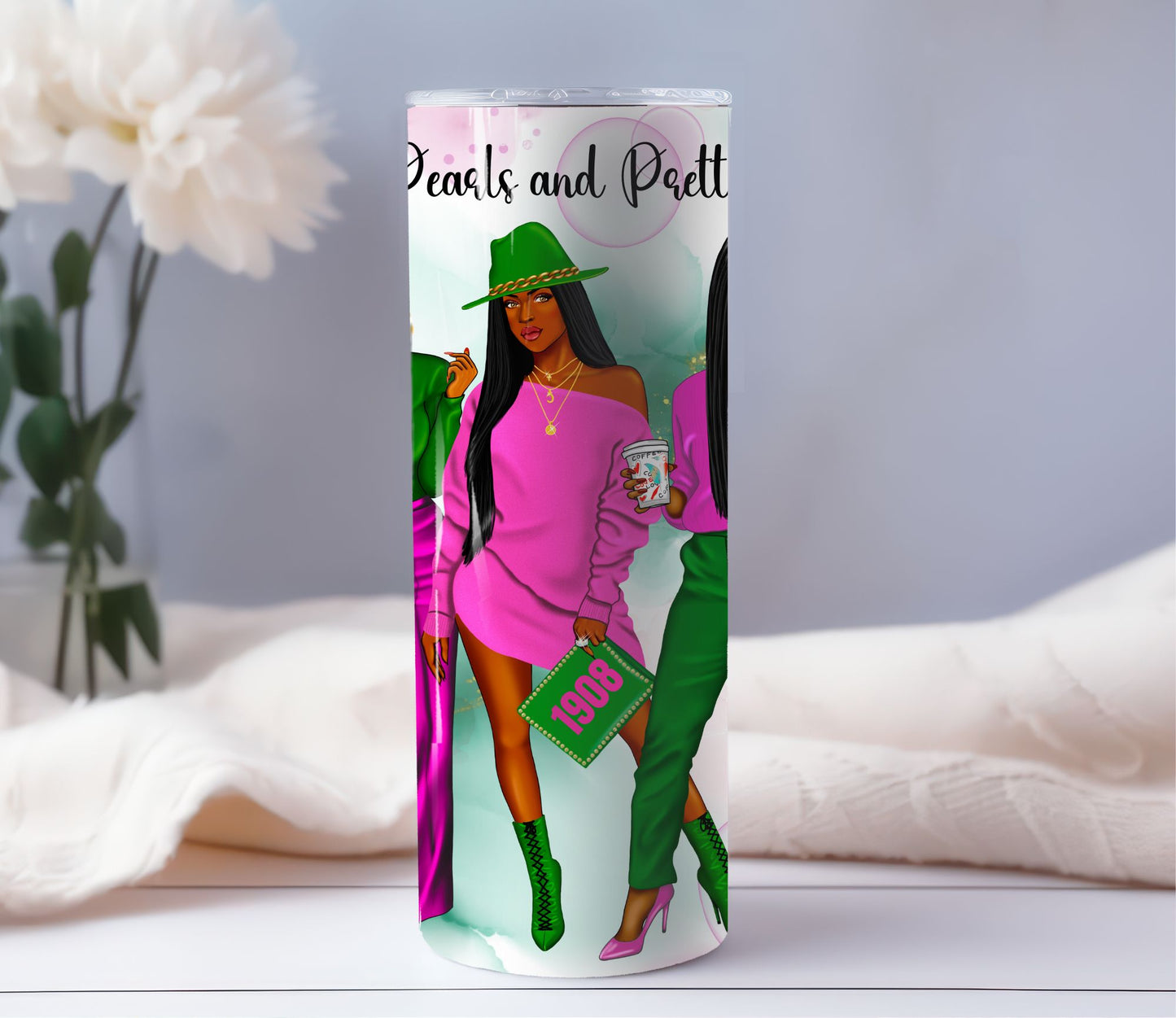 Pinkies, Pearls and Pretty Girls - 20oz Custom Tumbler