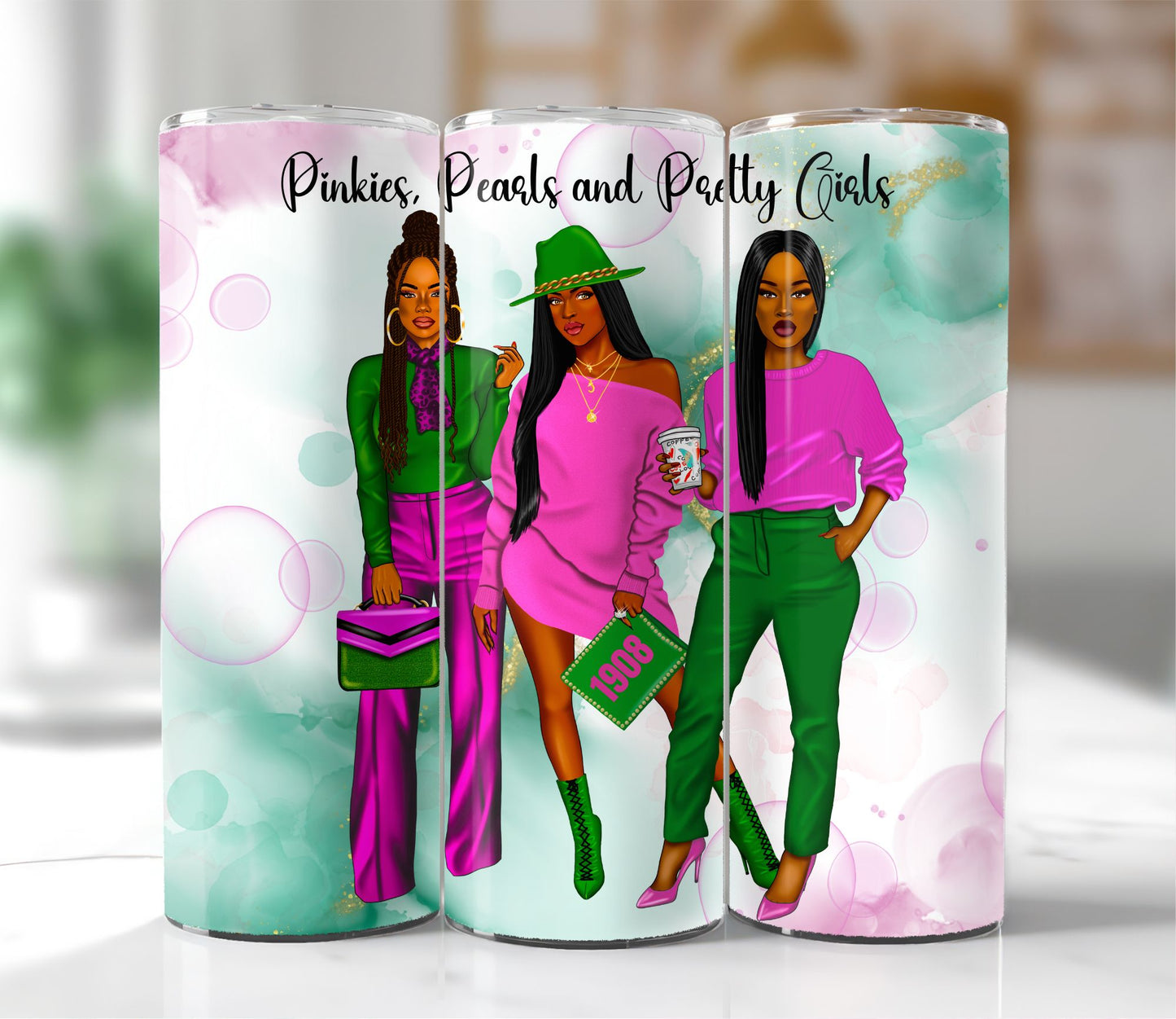 Pinkies, Pearls and Pretty Girls - 20oz Custom Tumbler