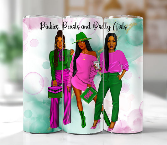Pinkies, Pearls and Pretty Girls - 20oz Custom Tumbler