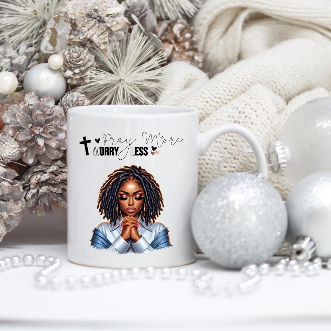 Pray More, Worry Less Custom Mug