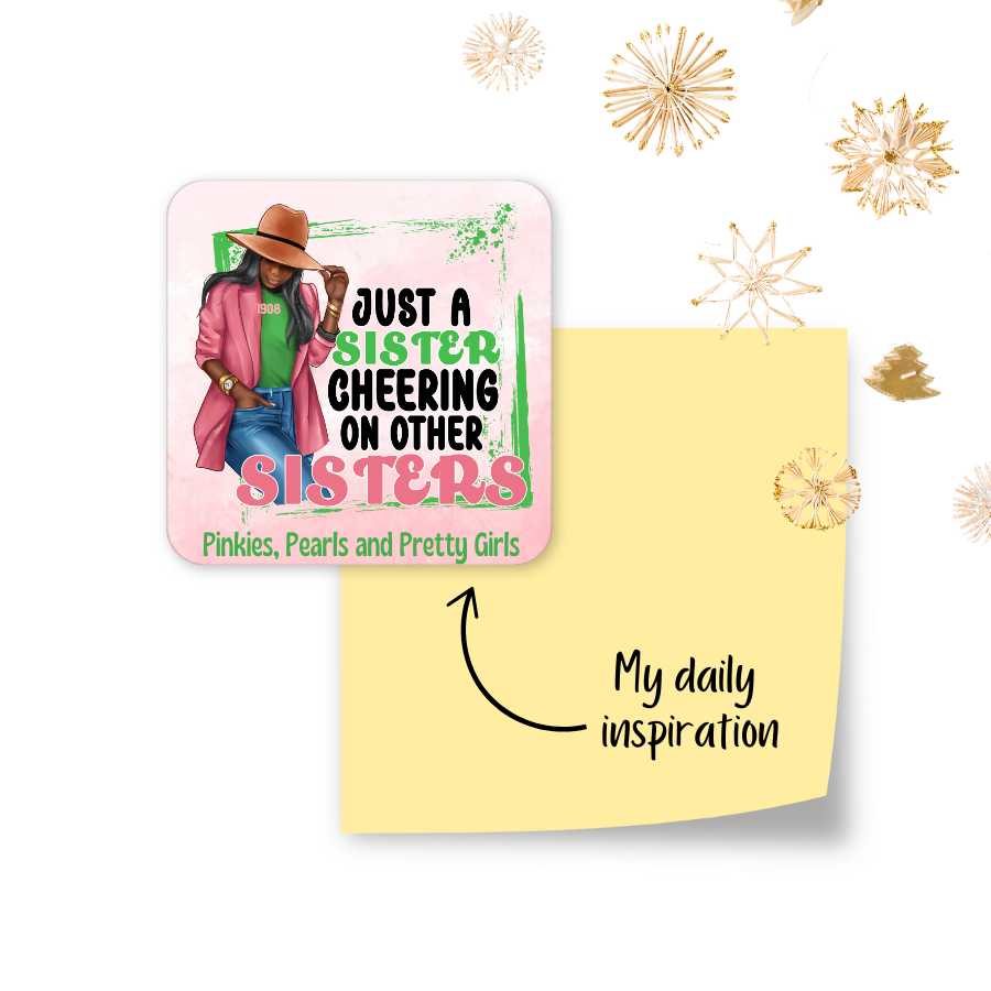 Just A Sister Cheering Pink and Green Magnet