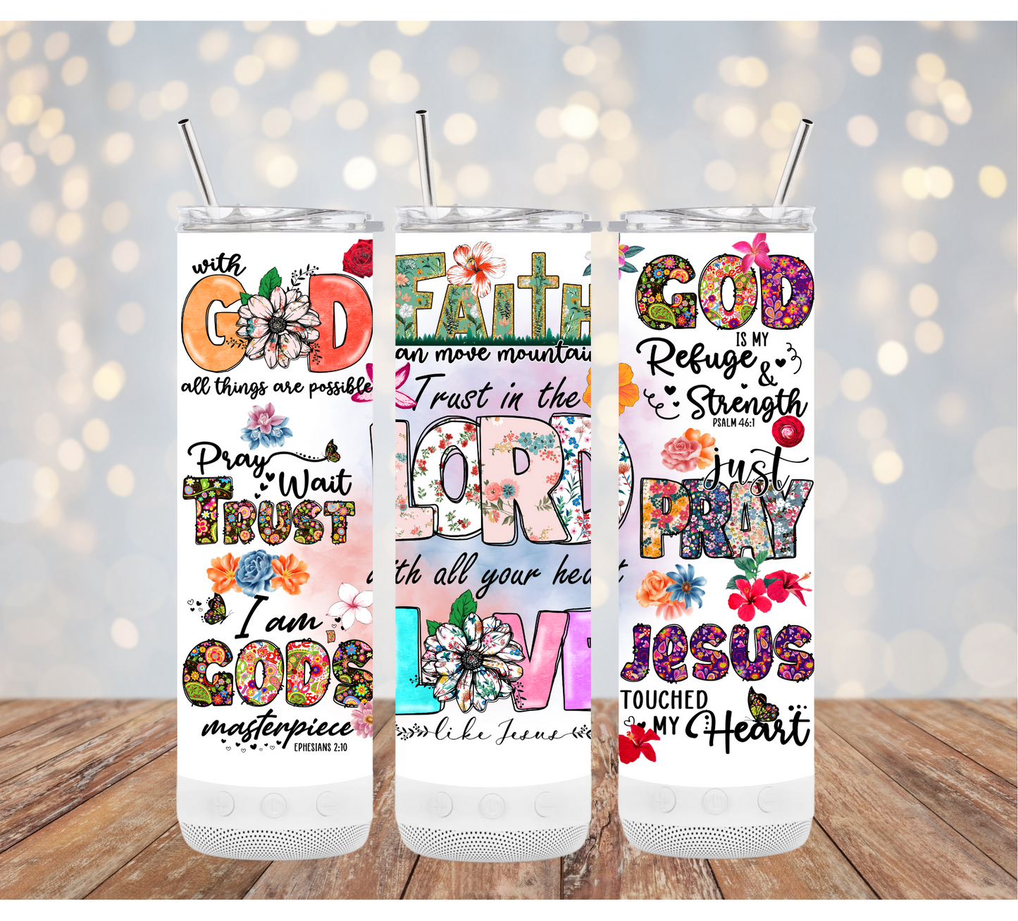 Faith, Love, God Mosaic - 20oz Tumbler