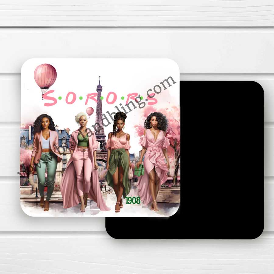 SORORS Pink and Greens Magnet
