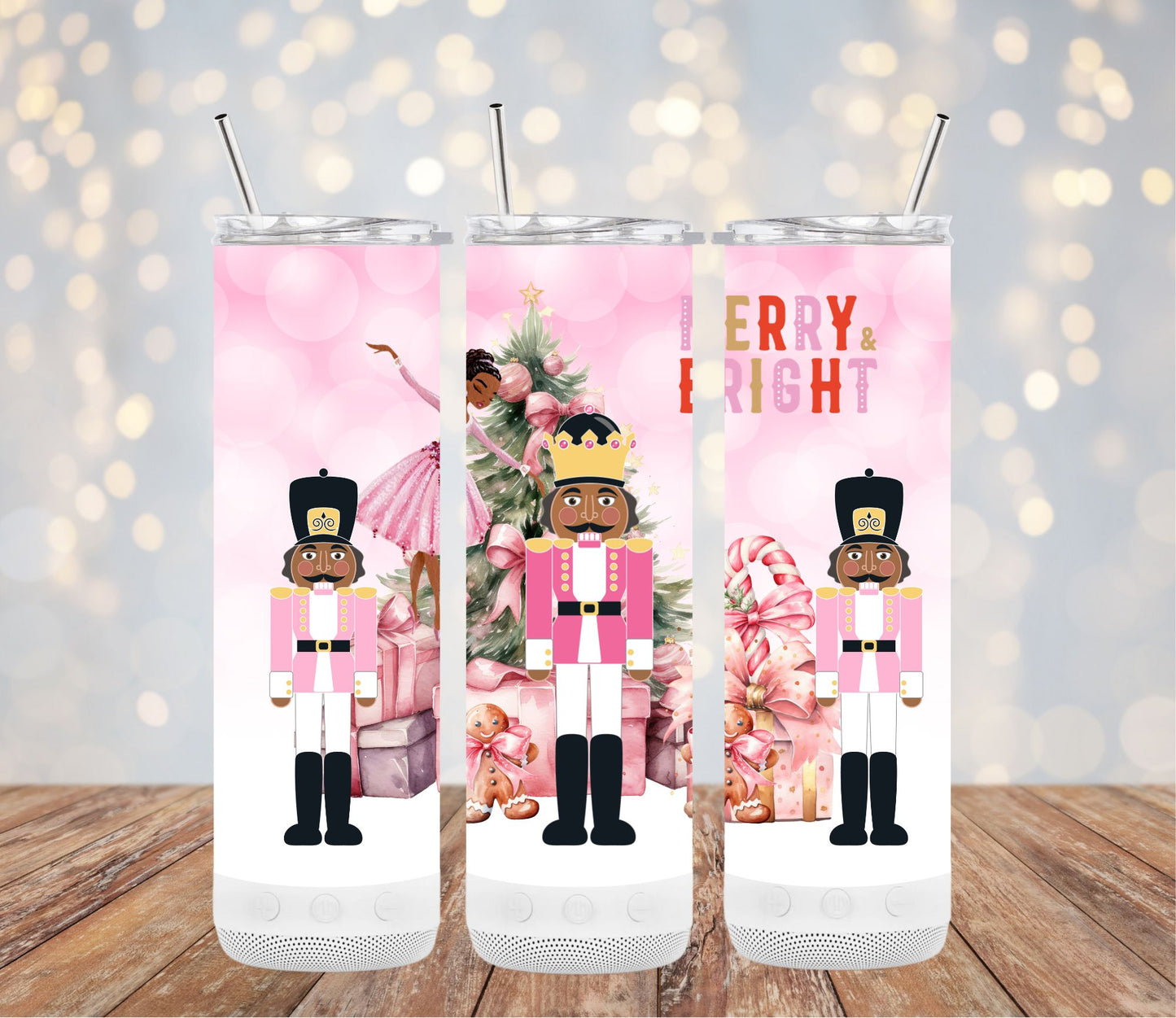 Merry and Bright Nutcracker Custom 20oz Tumbler