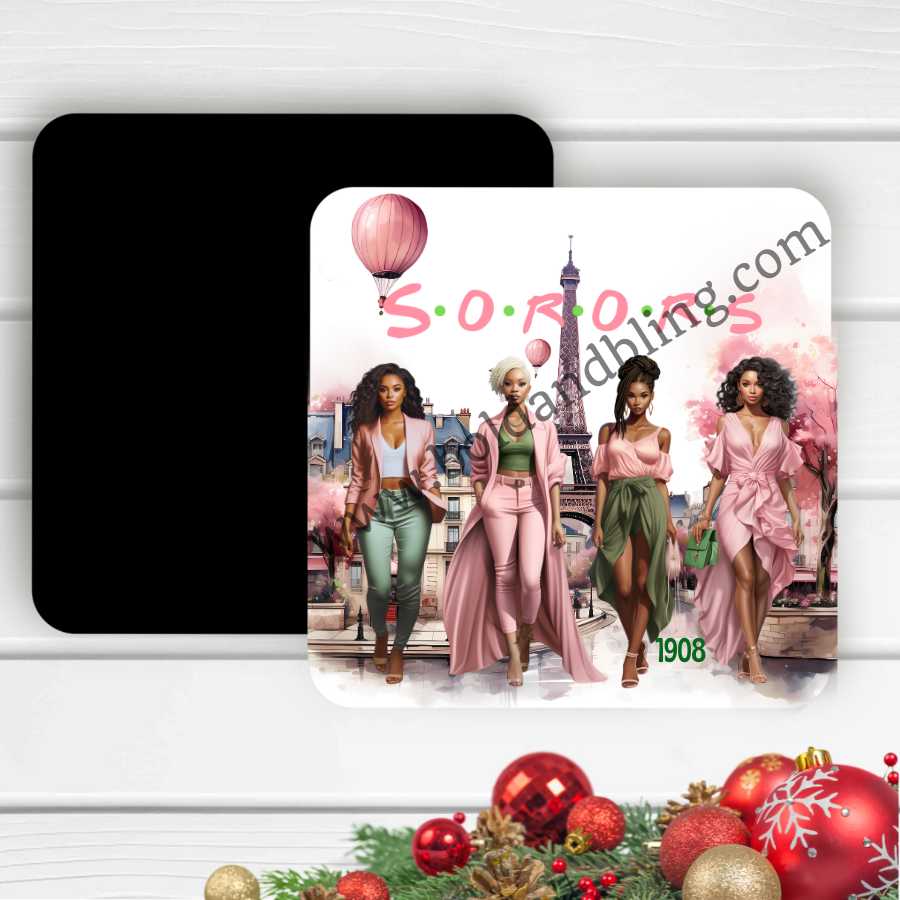 SORORS Pink and Greens Magnet