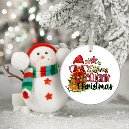 Merry Cluckin' Christmas Holiday Ornament