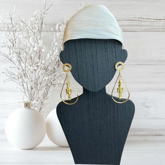 Nutcracker Holiday Earrings Gold