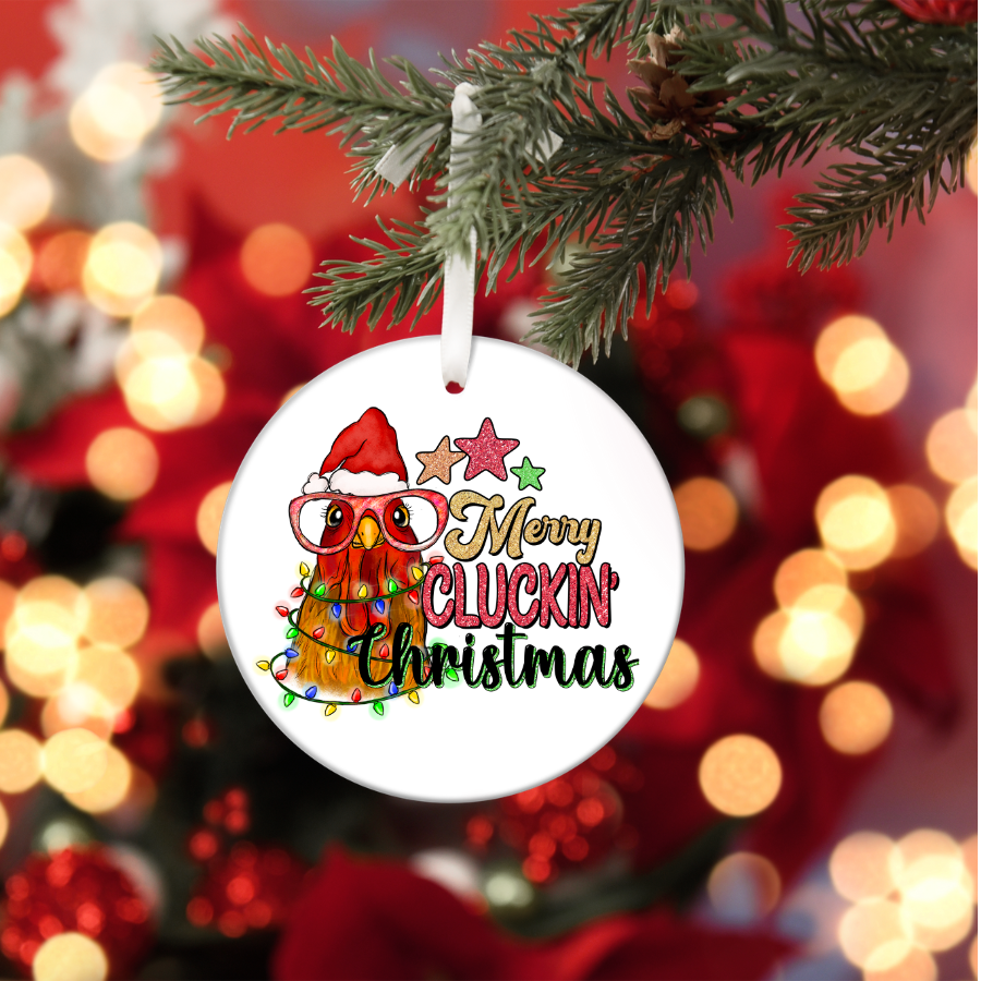 Merry Cluckin' Christmas Holiday Ornament