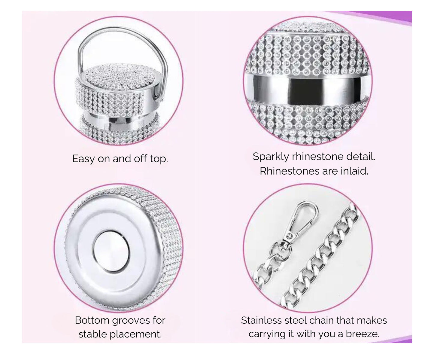 Sparkling Rhinestone Water Bottle - Leopard