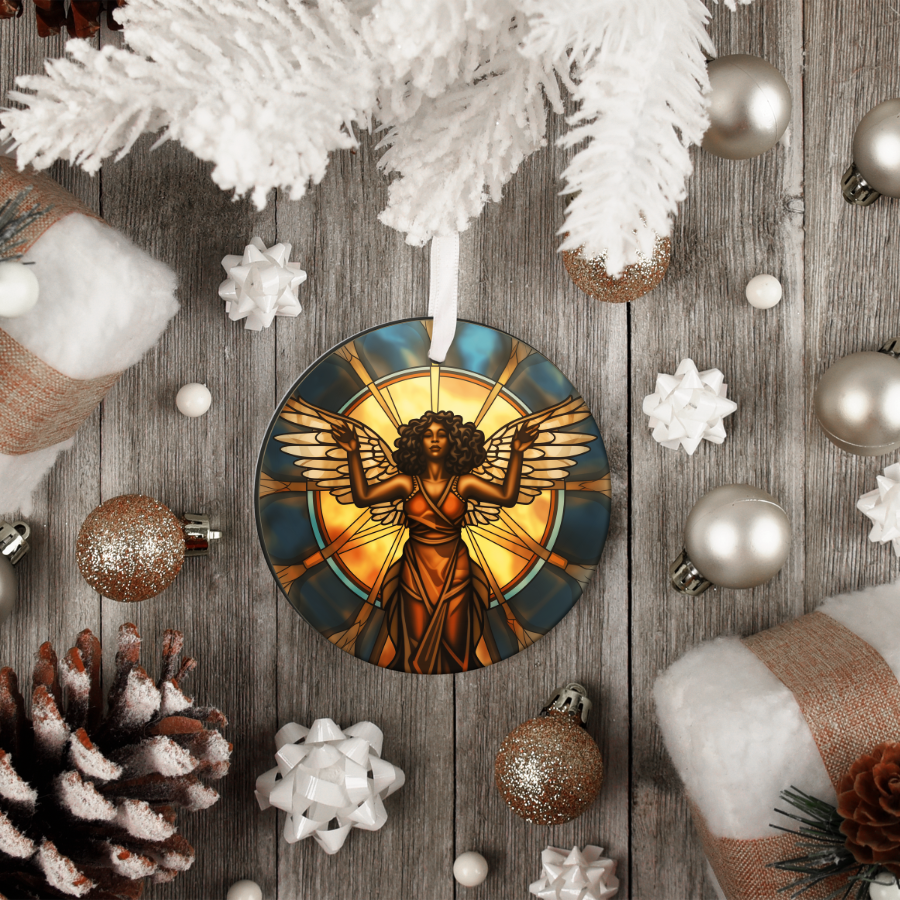 African American Angel Christmas Ornament