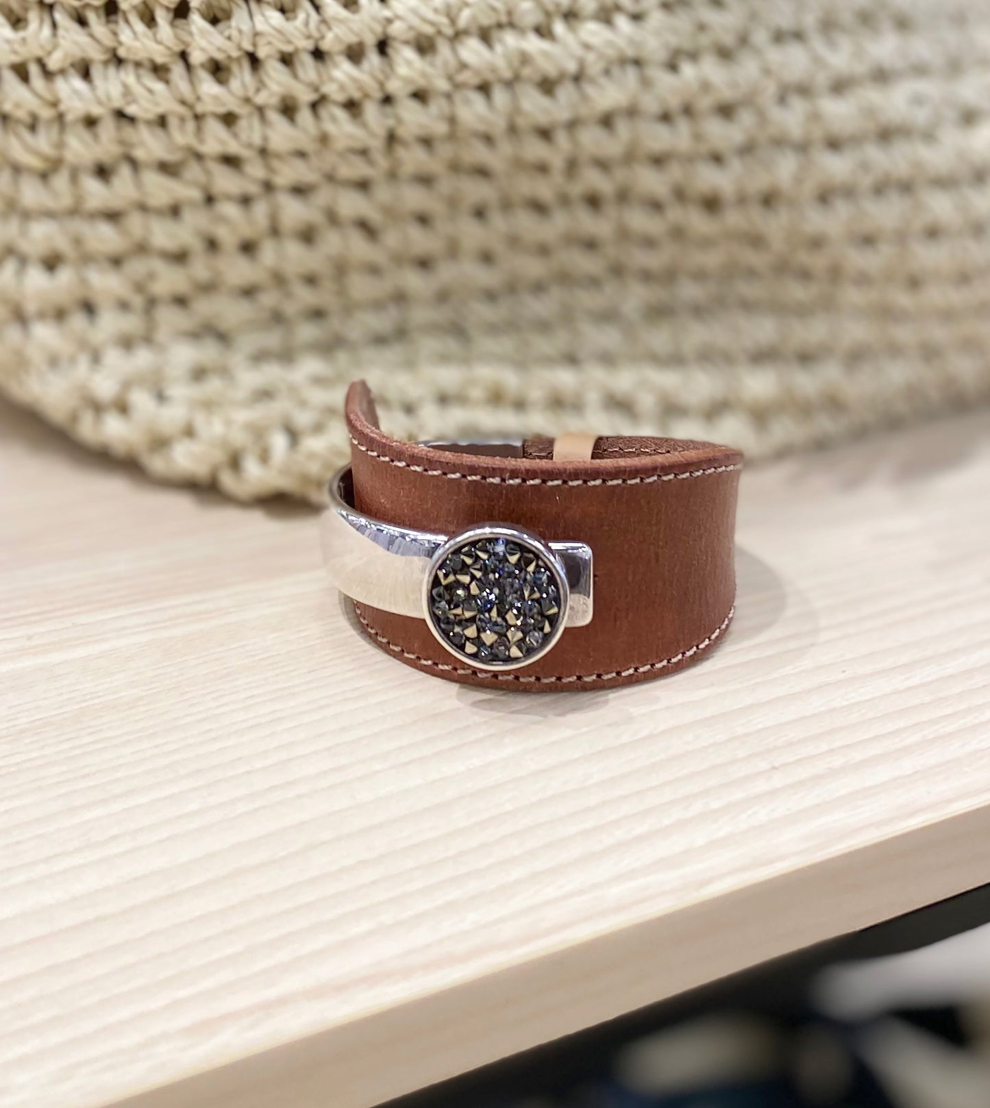 Keri Swarovski Leather Bracelet