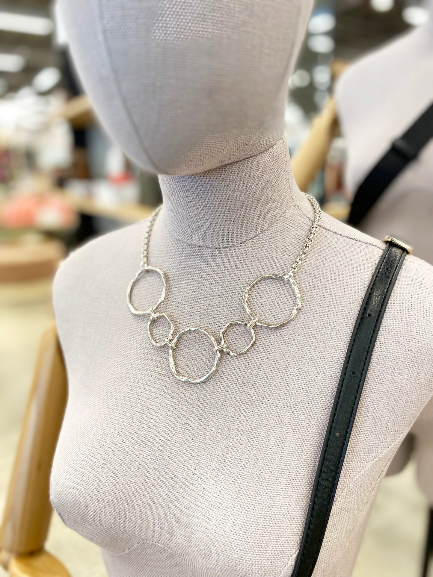 Boho Zendy Silver Rings Necklace