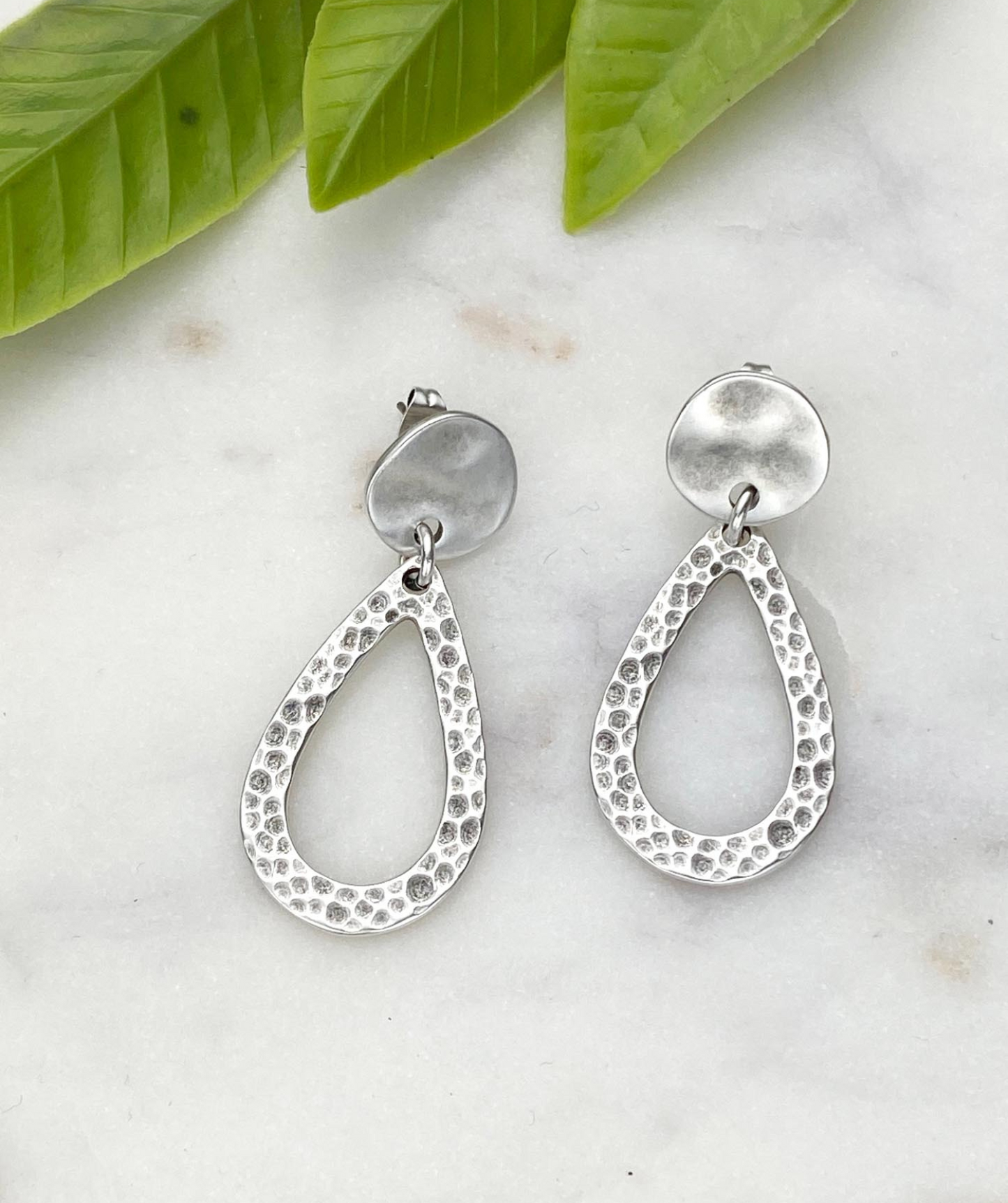 Hallie Teardrop Hammered Earrings