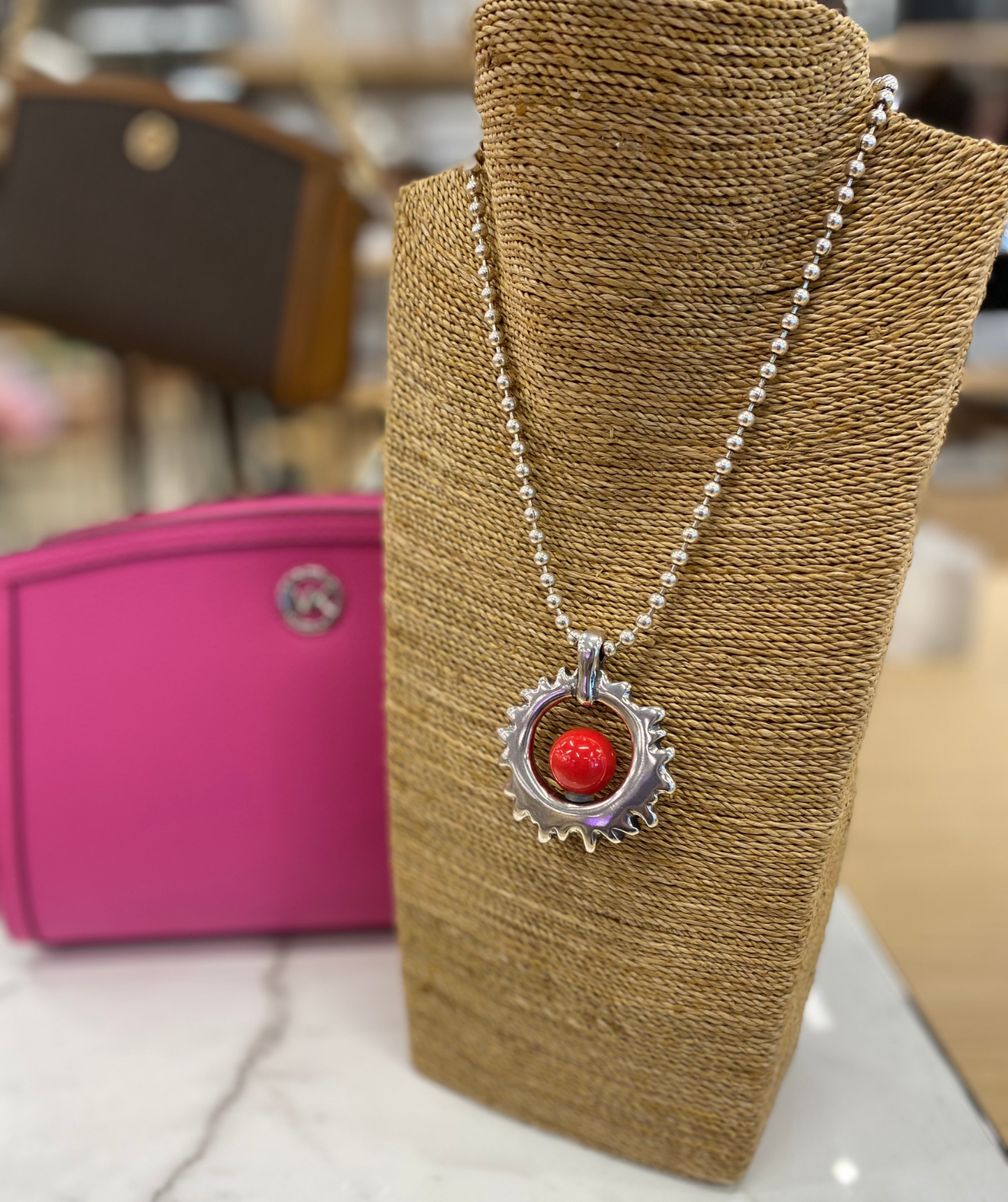 Silver Abstract Sun Ray Interchangeable Necklace