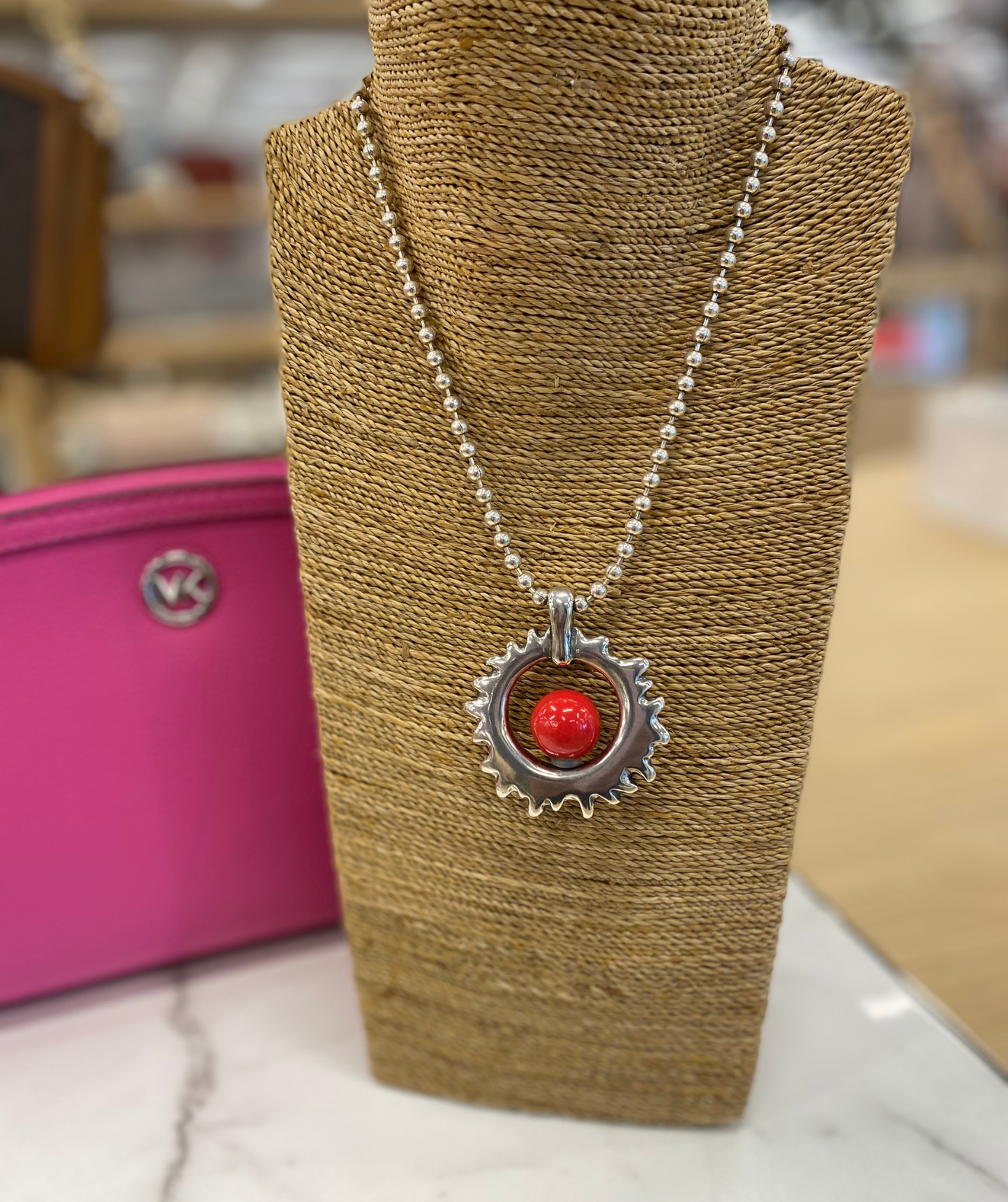 Silver Abstract Sun Ray Interchangeable Necklace