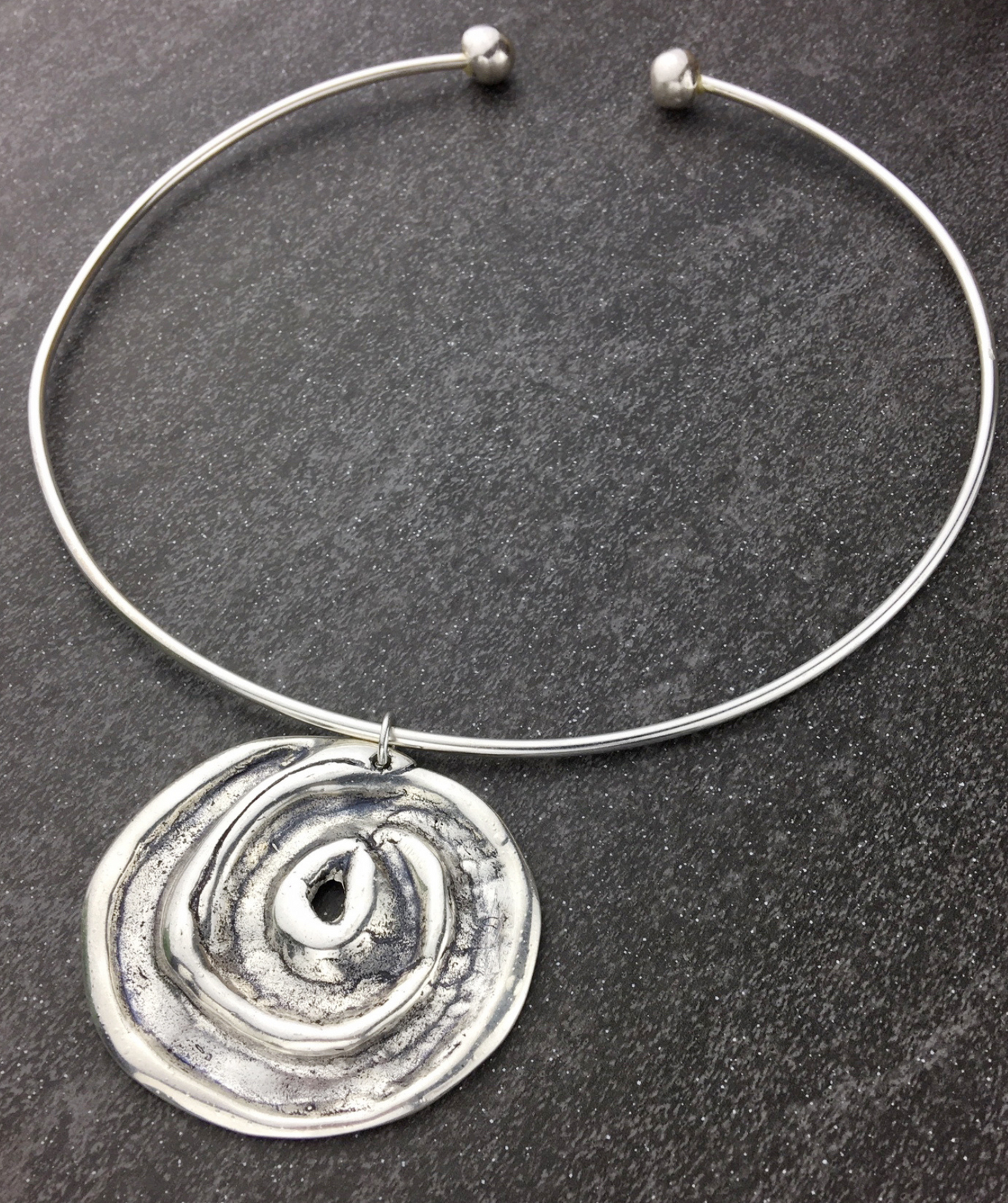 Boho Silver Spiral Choker
