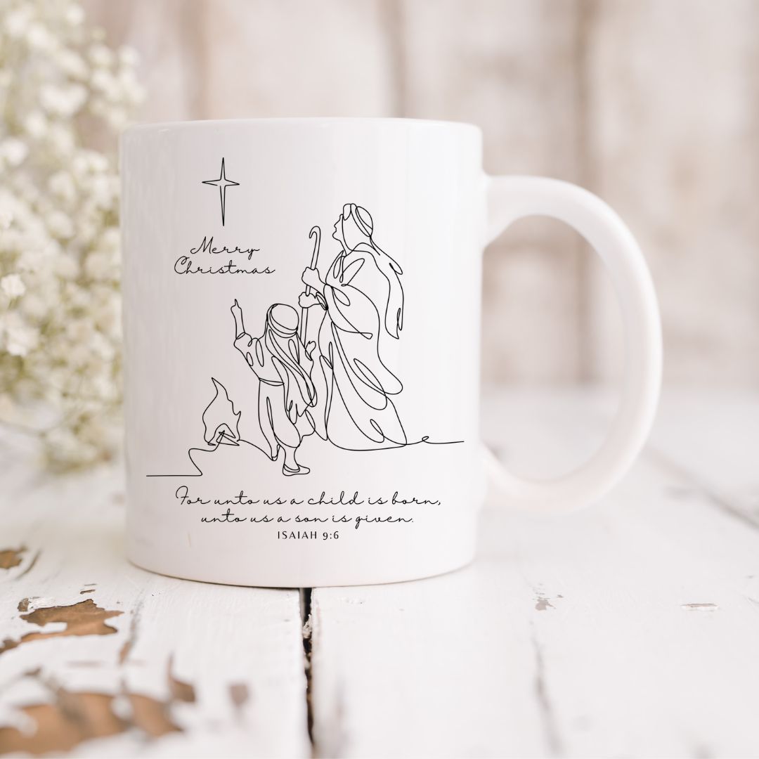 For Unto Us a Child is Born Custom Coffee Mug