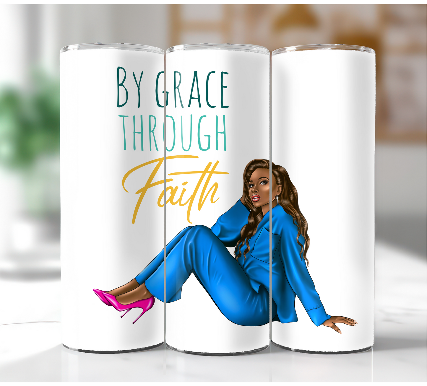 By Grace Through Faith Positive Affirmations  - 20oz Tumbler