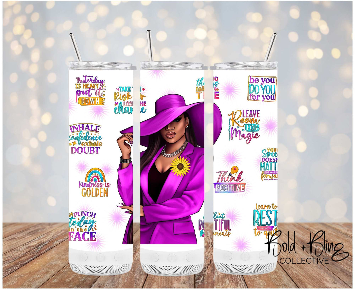 Purple Fusion Postive Inspiration Tumbler