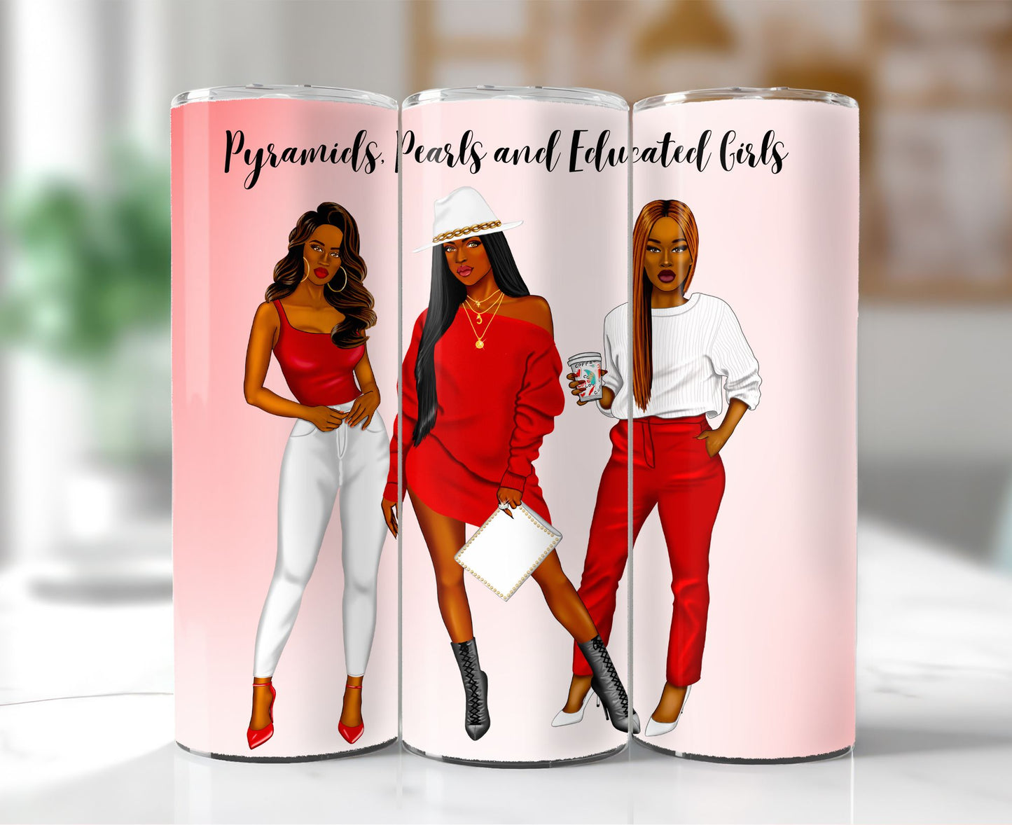 Pyramids, Pearls and Educated Girls - 20oz Custom Tumbler