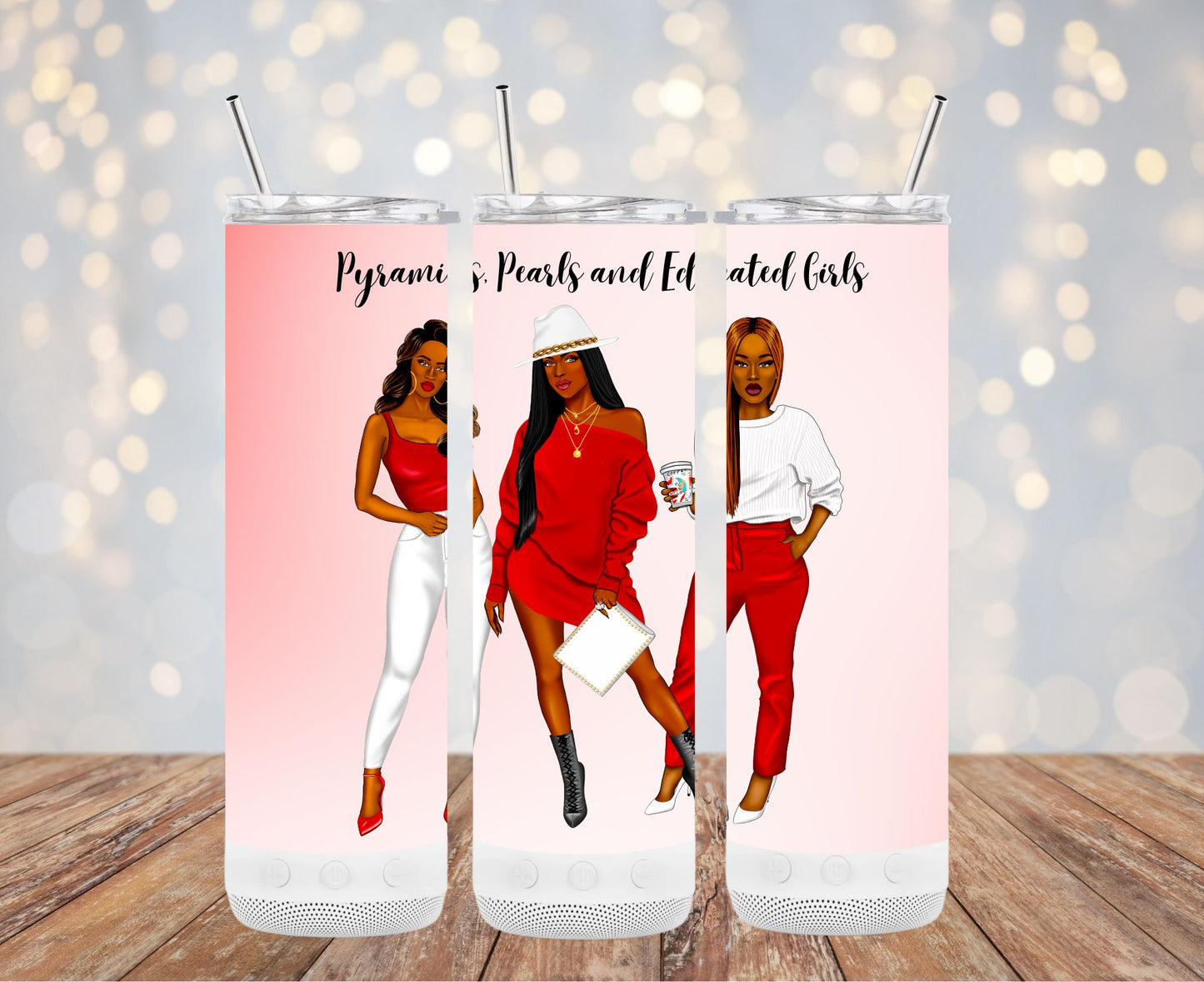 Pyramids, Pearls and Educated Girls - 20oz Custom Tumbler