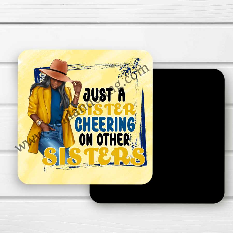 Just A Sister Cheering Blue and Gold Magnet