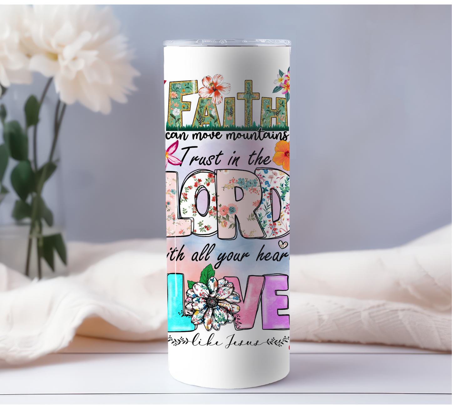 Faith, Love, God Mosaic - 20oz Tumbler