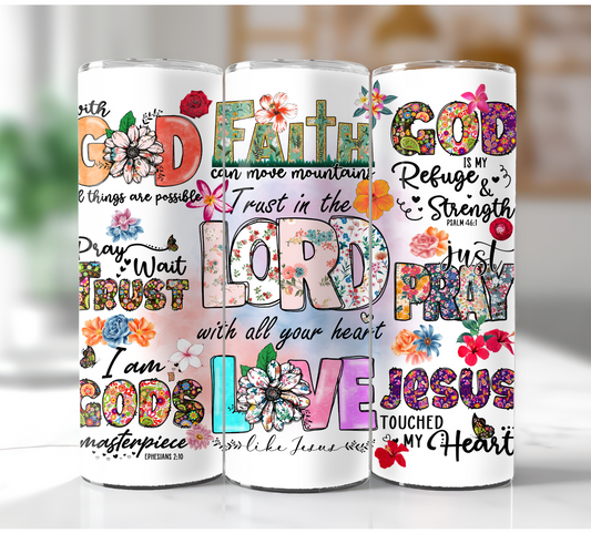 Faith, Love, God Mosaic - 20oz Tumbler
