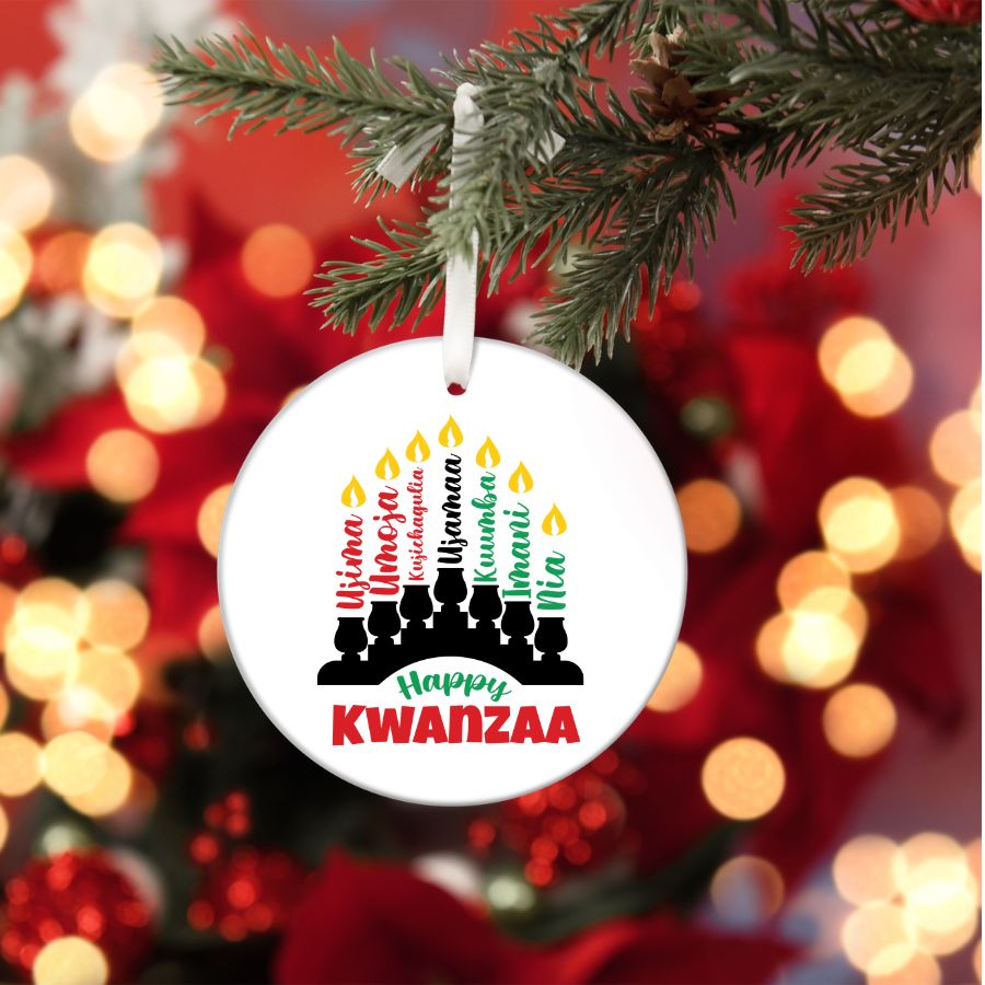 Happy Kwanzaa Custom Christmas Ornament