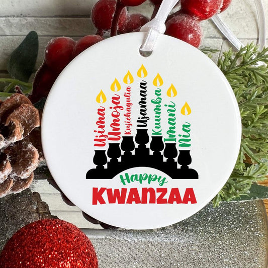 Happy Kwanzaa Custom Christmas Ornament