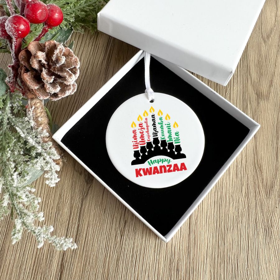 Happy Kwanzaa Custom Christmas Ornament