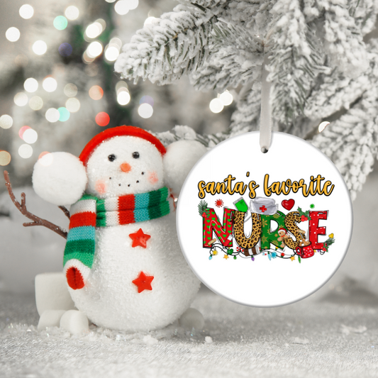 Santa's Favorite Nurse Holiday Ornament