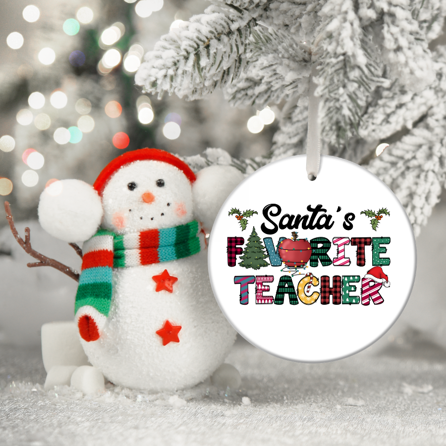 Santa's Favorite Teacher Holiday Ornament