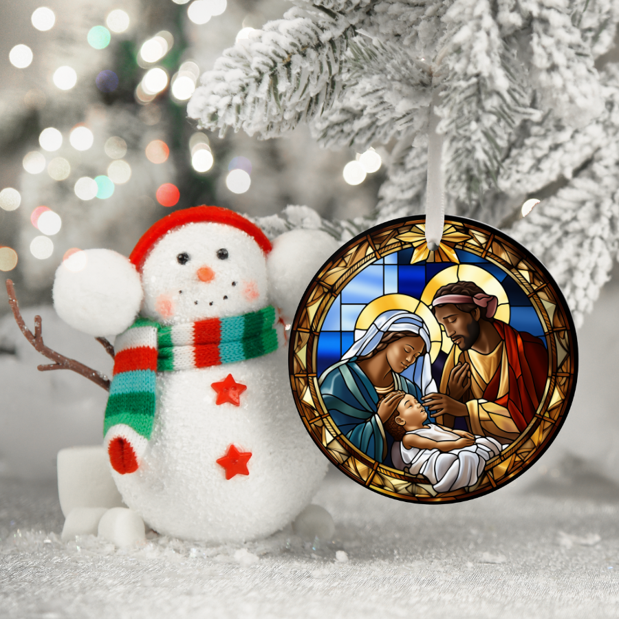 African American Nativity Christmas Ornament