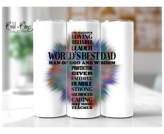 Man of God/World's Best Dad Motivational - 20oz Tumbler