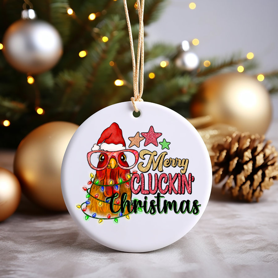 Merry Cluckin' Christmas Holiday Ornament