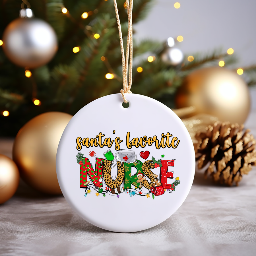 Santa's Favorite Nurse Holiday Ornament