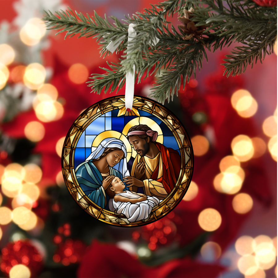 African American Nativity Christmas Ornament