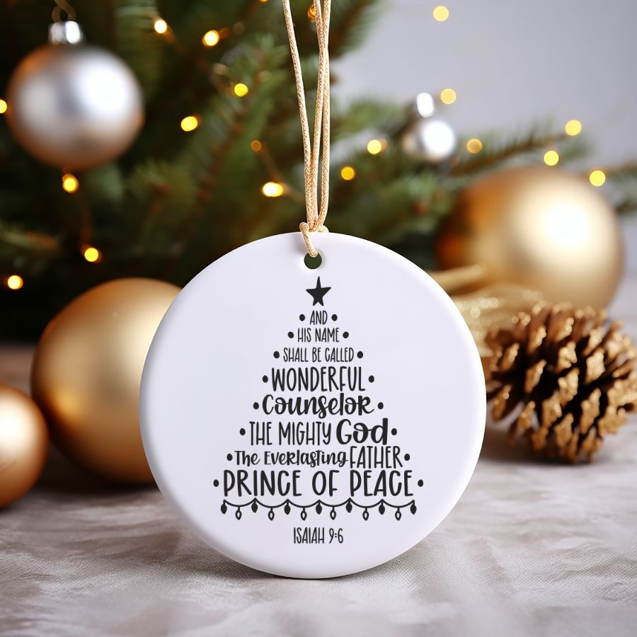 Wonderful Counselor Word Tree Custom Holiday Ornament