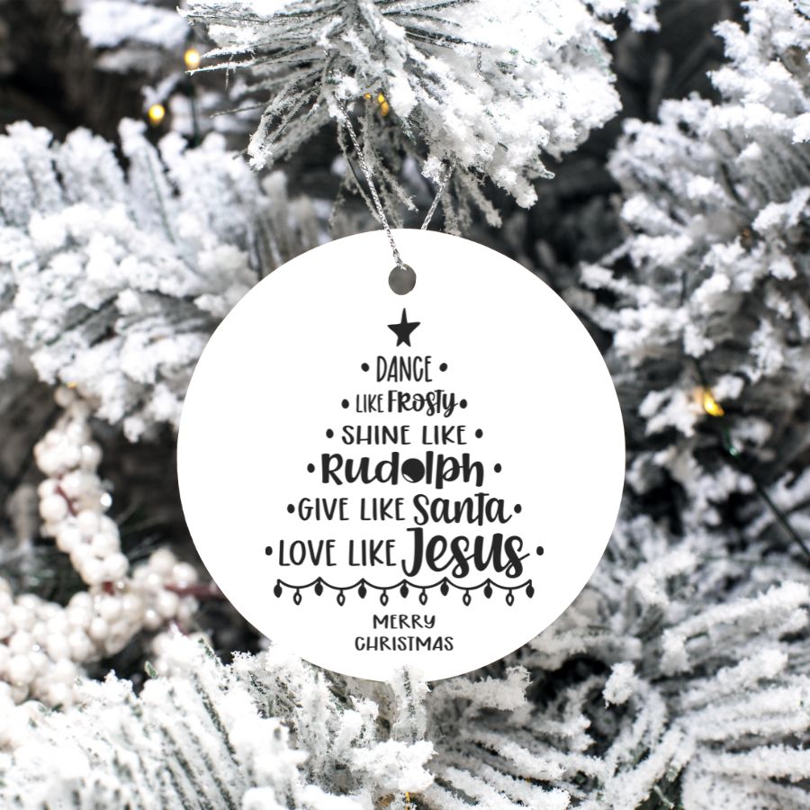 Christmas Word Tree Custom Holiday Ornament