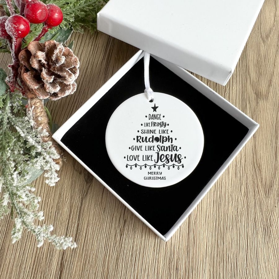 Christmas Word Tree Custom Holiday Ornament