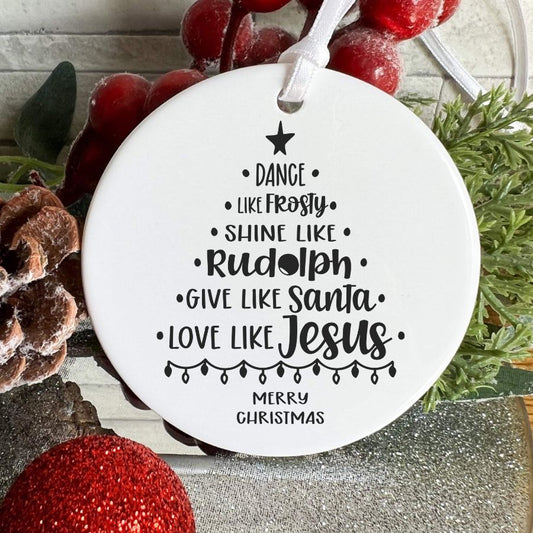 Christmas Word Tree Custom Holiday Ornament