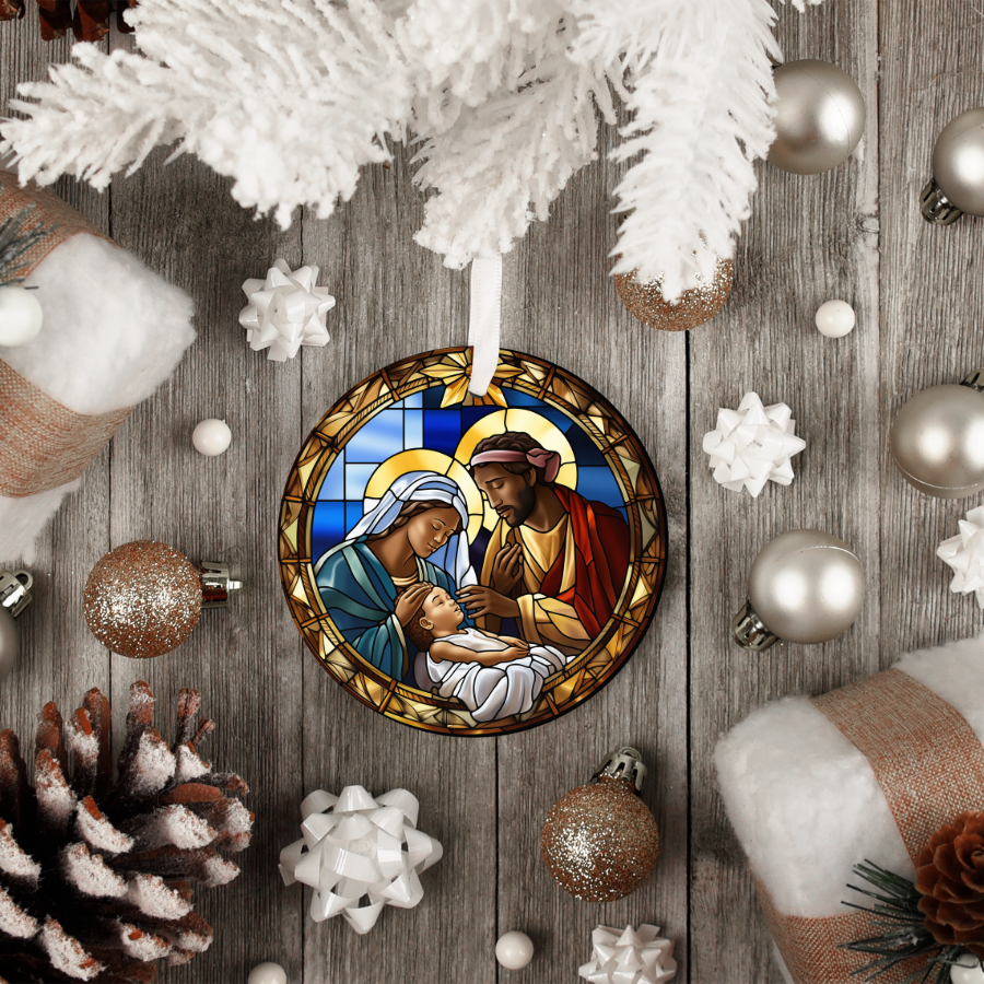 African American Nativity Christmas Ornament