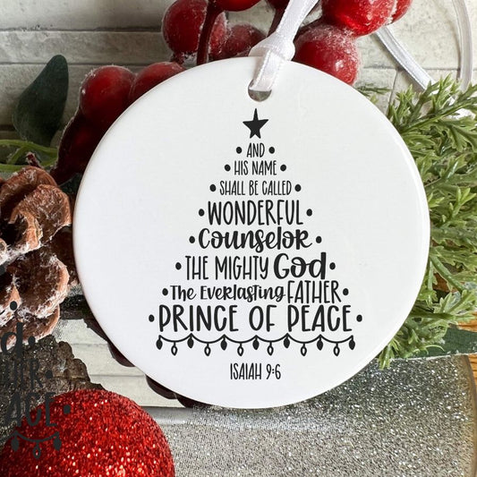 Wonderful Counselor Word Tree Custom Holiday Ornament