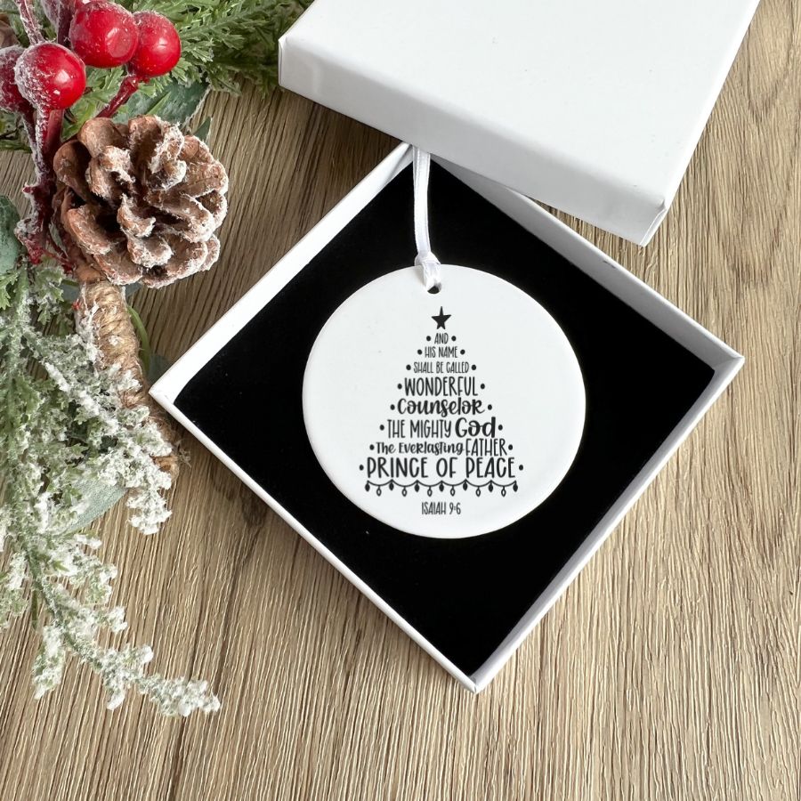 Wonderful Counselor Word Tree Custom Holiday Ornament