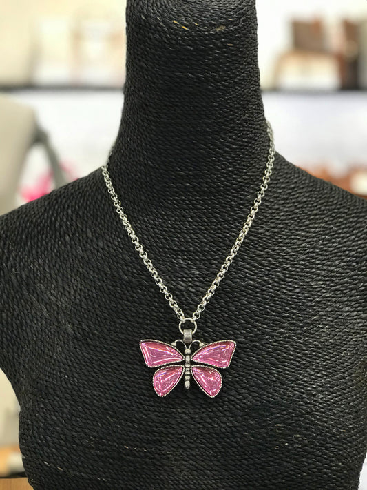 Pink Mariposa Necklace