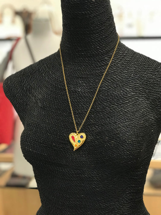 Gold Heart Throb Necklace